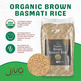 Jiva Organic Brown Basmati Rice 4 LB Bag - Premium Quality, Authentic Indian Origin, Whole Grain