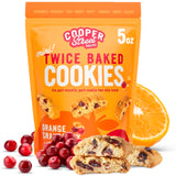 Cooper Street Twice Baked Orange Cranberry Biscotti Cookies - Light and Crispy Coffee Cookie Bites - Traditional Low Calorie Italian Snacks for Adults