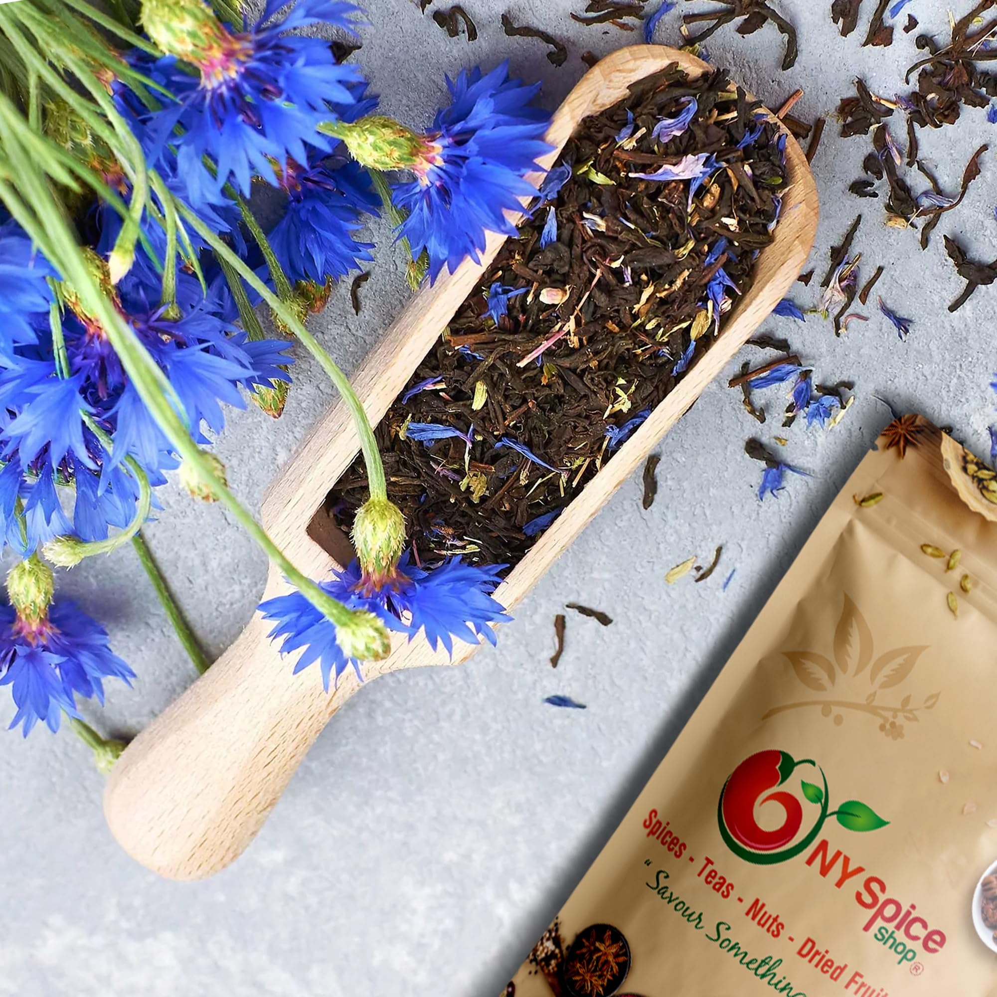 NY SPICE SHOP Dried Cornflower Petals - Corn Flower Blue Petal Edible Flowers - Centaurea Cyanus Dry Flower - Cornflowers Edible Flowers For Cocktails