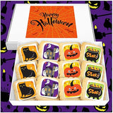 Halloween Cookies 12 Pack Gift Basket | INDIVIDUALLY WRAPPED Decorated Sugar Cookies Treats | Pumpkin Ghosts Scary | Peanut & Nut Free
