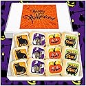 Halloween Cookies 12 Pack Gift Basket | INDIVIDUALLY WRAPPED Decorated Sugar Cookies Treats | Pumpkin Ghosts Scary | Peanut & Nut Free