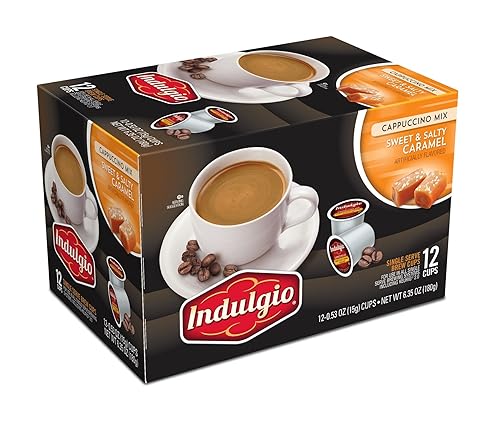 Indulgio Cappuccino, Sweet & Salty Caramel, 12-Count Single Serve Cup
