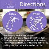 Granite Gold Clean and Shine Spray-Streak-Free Deep Cleaning & Polishing of Granite, Marble, Quartz, 24 Fl Oz (Pack of 1)