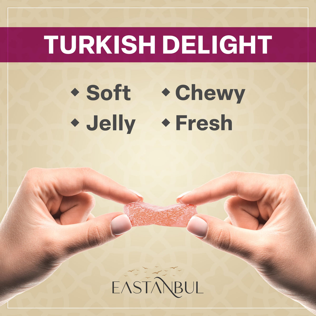 Eastanbul Turkish Delight, Turkish Delights Candy Assorted Flavor, 10.5oz