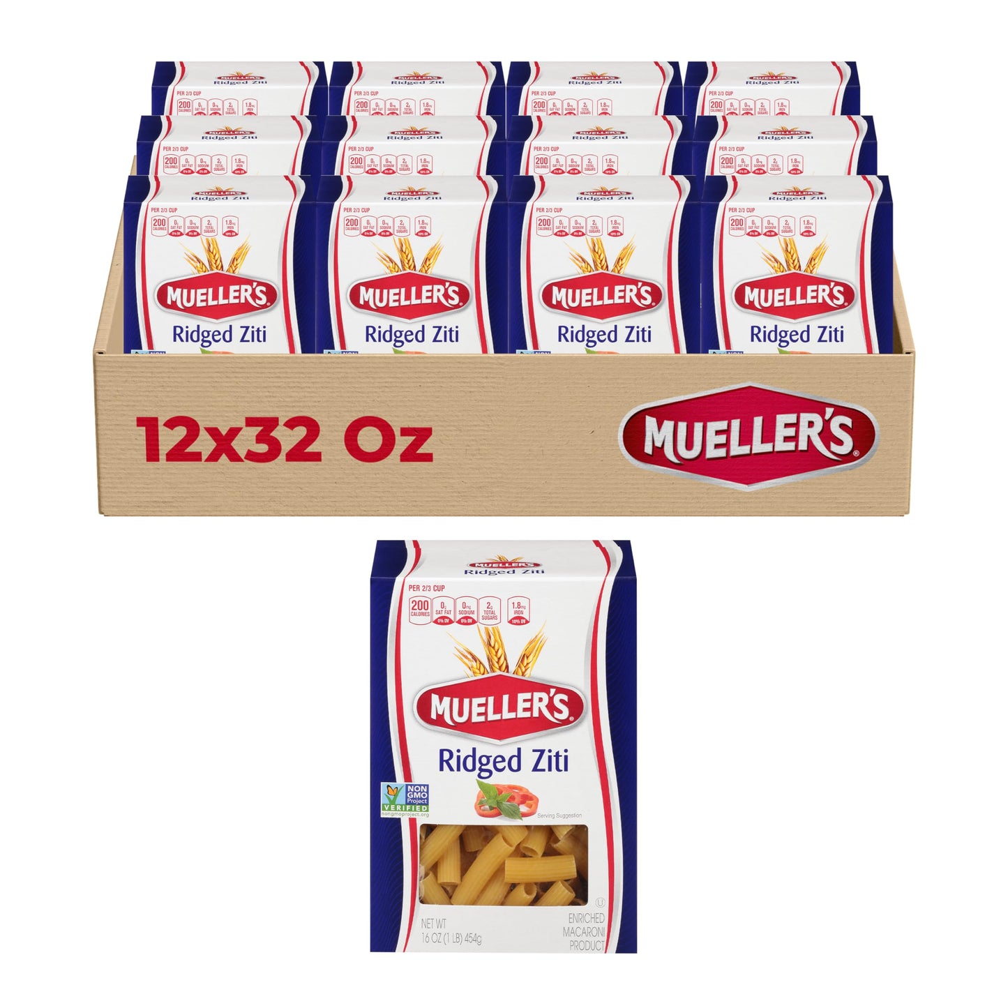 Mueller’s Ridged Ziti, 16 oz