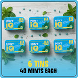 Big Sky MINT iQ Icy Peppermint Mint Candy 40 grams Pack of 6 Tins in Display Tray - Travel Size Mint Candies Tin - Keto Friendly, Vegan & Natural