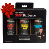 Steven Raichlen's Planet Barbecue Gourmet BBQ Rubs & Spices Gift Box 3 Pack- Grill Seasonings Set with International Flavors- Summer Cookout Essential