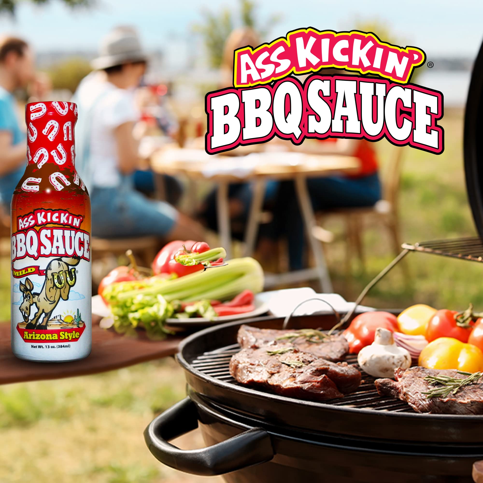 ASS KICKIN' Arizona BBQ Sauce - 13 oz. Bottle - Premium Gourmet Mild Barbecue Sauce - Perfect for Chicken Wings on the BBQ Grill