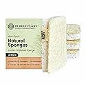 Purely Plant Loofah Dish Sponge 4 Pack- Loofah & Cellulose Premium Kitchen Scrubber, Non Toxic, 100% Plastic Free,Compostable & Biodegradable,Durable