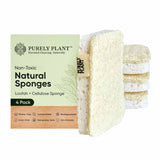 Purely Plant Loofah Dish Sponge 4 Pack- Loofah & Cellulose Premium Kitchen Scrubber, Non Toxic, 100% Plastic Free,Compostable & Biodegradable,Durable