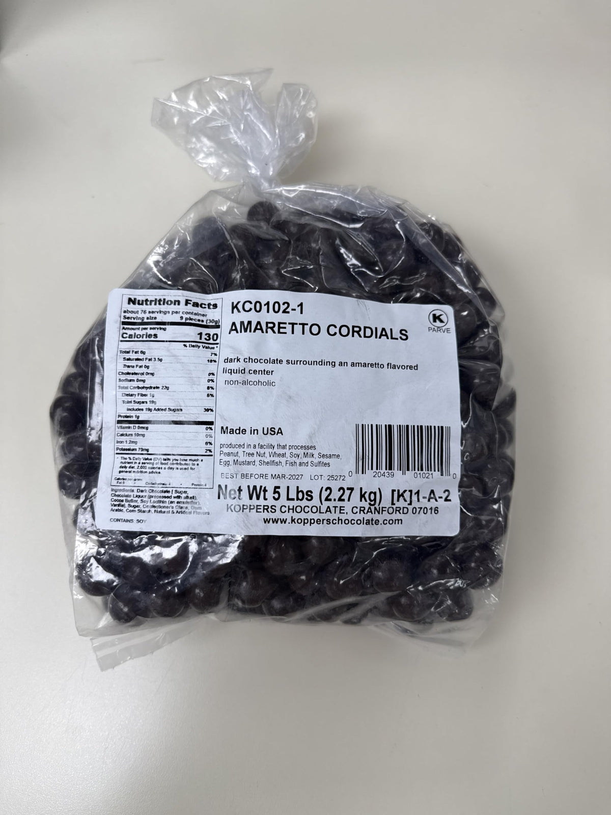 Wockenfuss Candies Dark Chocolate Amaretto Cordials - 1lb