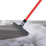 Heavy Duty Floor Squeegee for Concrete and Tile Floor - Silicone Squeegee Broom Floor Scrubber - Large Single Cast Rubber Blade Aluminum Long Handle