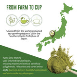 Kyoto Dew Matcha - Ceremonial Blend - Authentic Japanese First Harvest - USDA & JAS Organic Ceremonial Grade Matcha Green Tea Powder from Uji, Kyoto