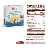 Jovial Organic Sourdough Einkorn Sea Salt Crackers - Sourdough Crackers for Cheese Platter, Made with Einkorn, USDA Organic, Non-GMO - 4.5 Oz, 2 Pack