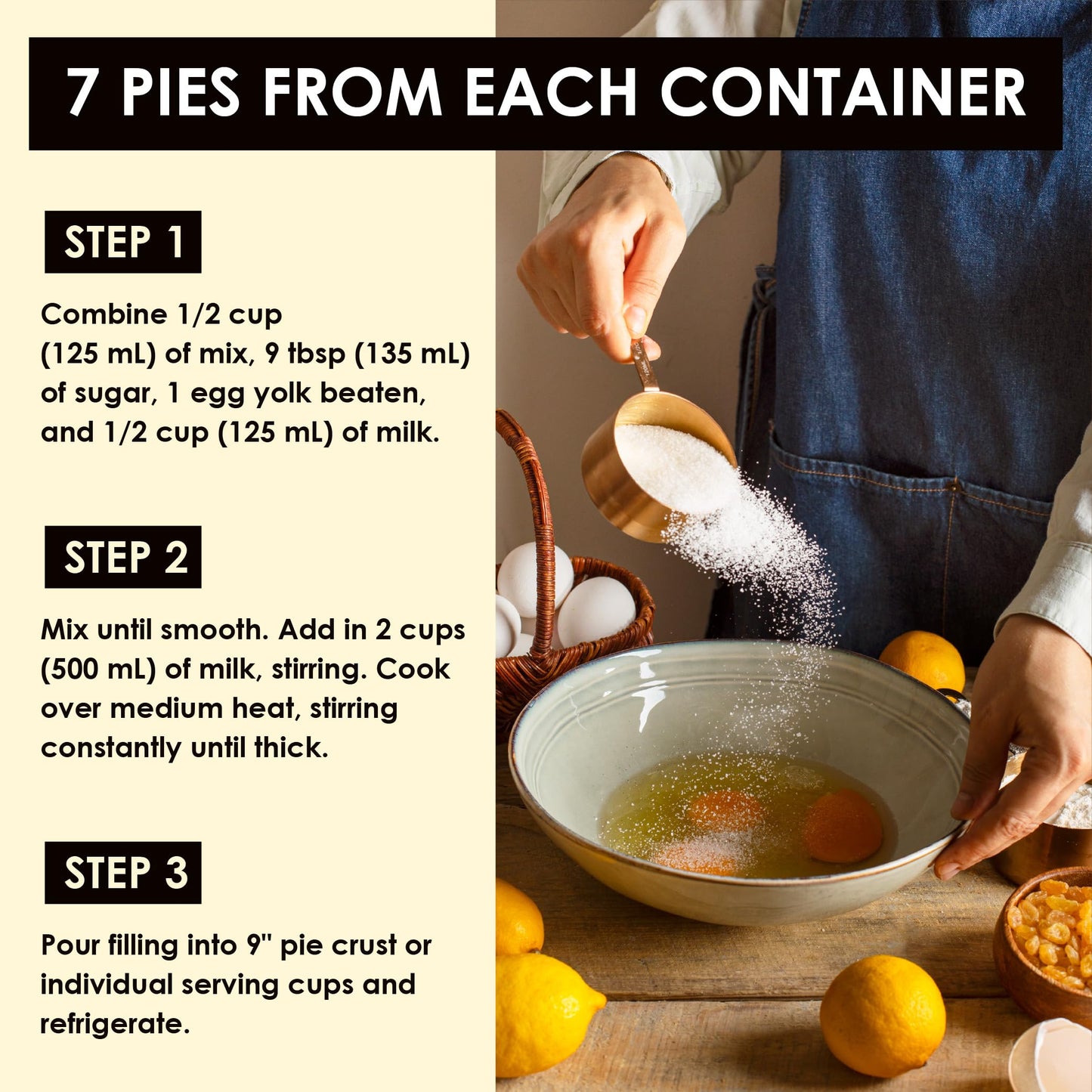 Rawleigh Lemon Pie Filling & Dessert Mix (16 oz) - Makes Up to 7 Pies - Traditional Cook & Serve Lemon Dessert Base - Gluten Free, No MSG, Versatile