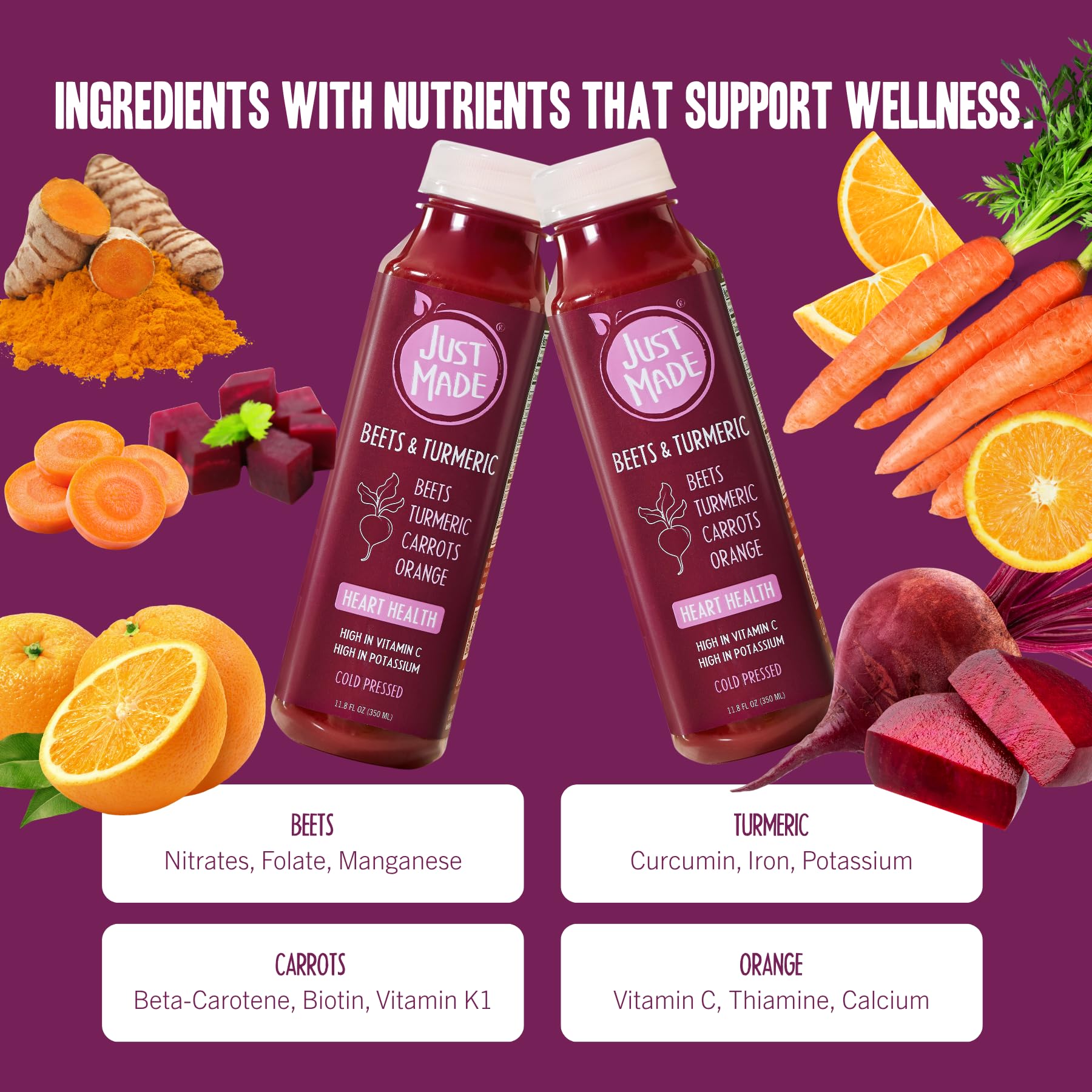 JUST MADE JUICE Beets & Turmeric Juice, 11.8 FZ