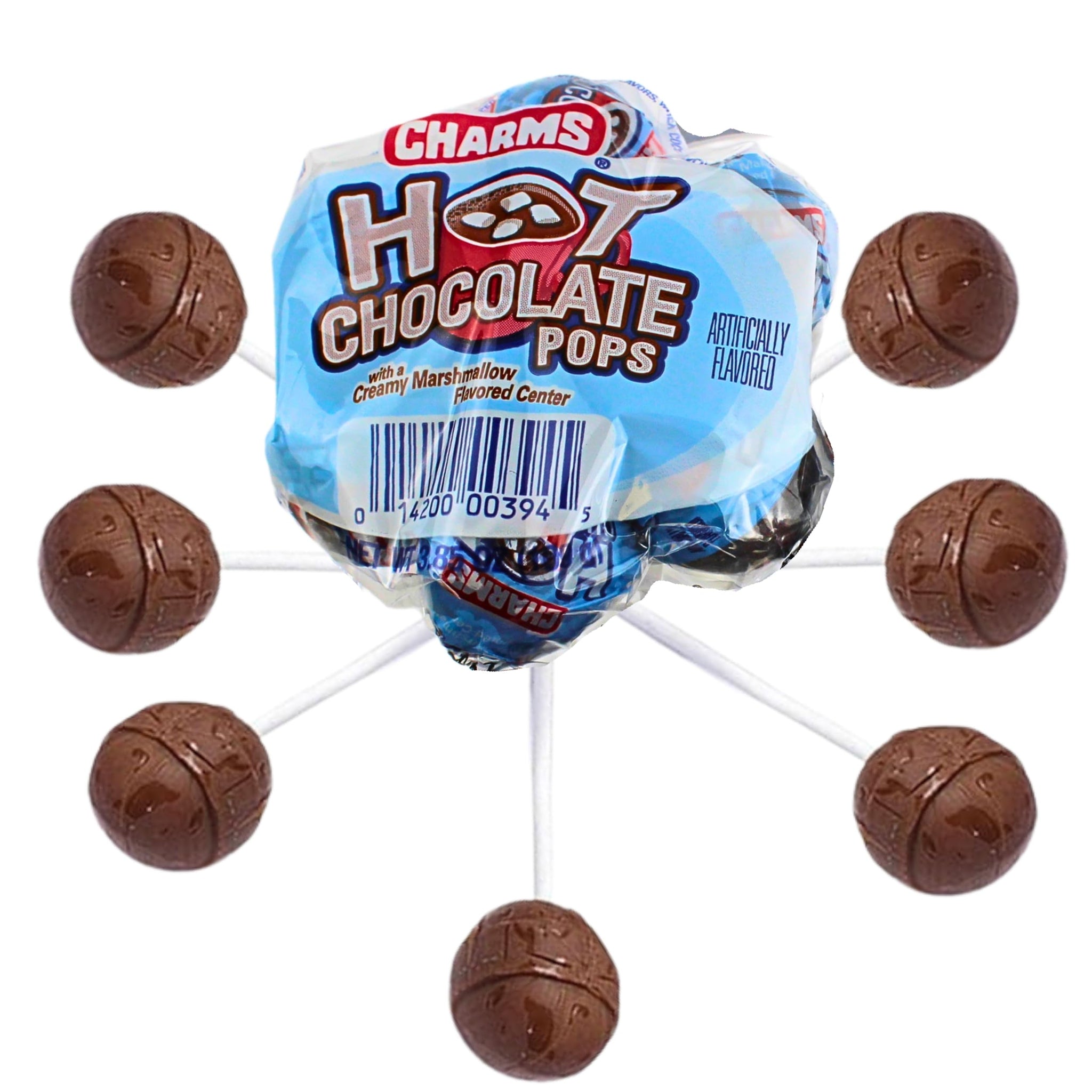 Hot Chocolate Flavored Charms Lollipops, Original Marshmallow Centered Charms Sweet Pops Suckers, by Queen City Candy Cave (21 Count)