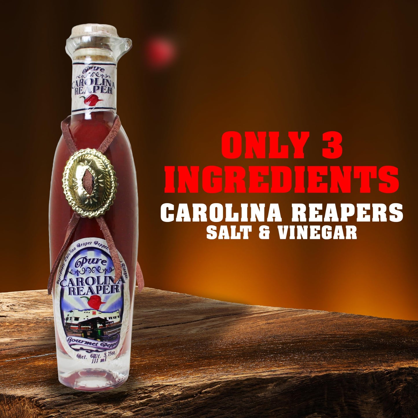 Pure Carolina Reaper Pepper Hot Sauce Mash Puree 3.75oz - Try if you dare! - Perfect Gourmet Gift - Great for Making Hot Sauce