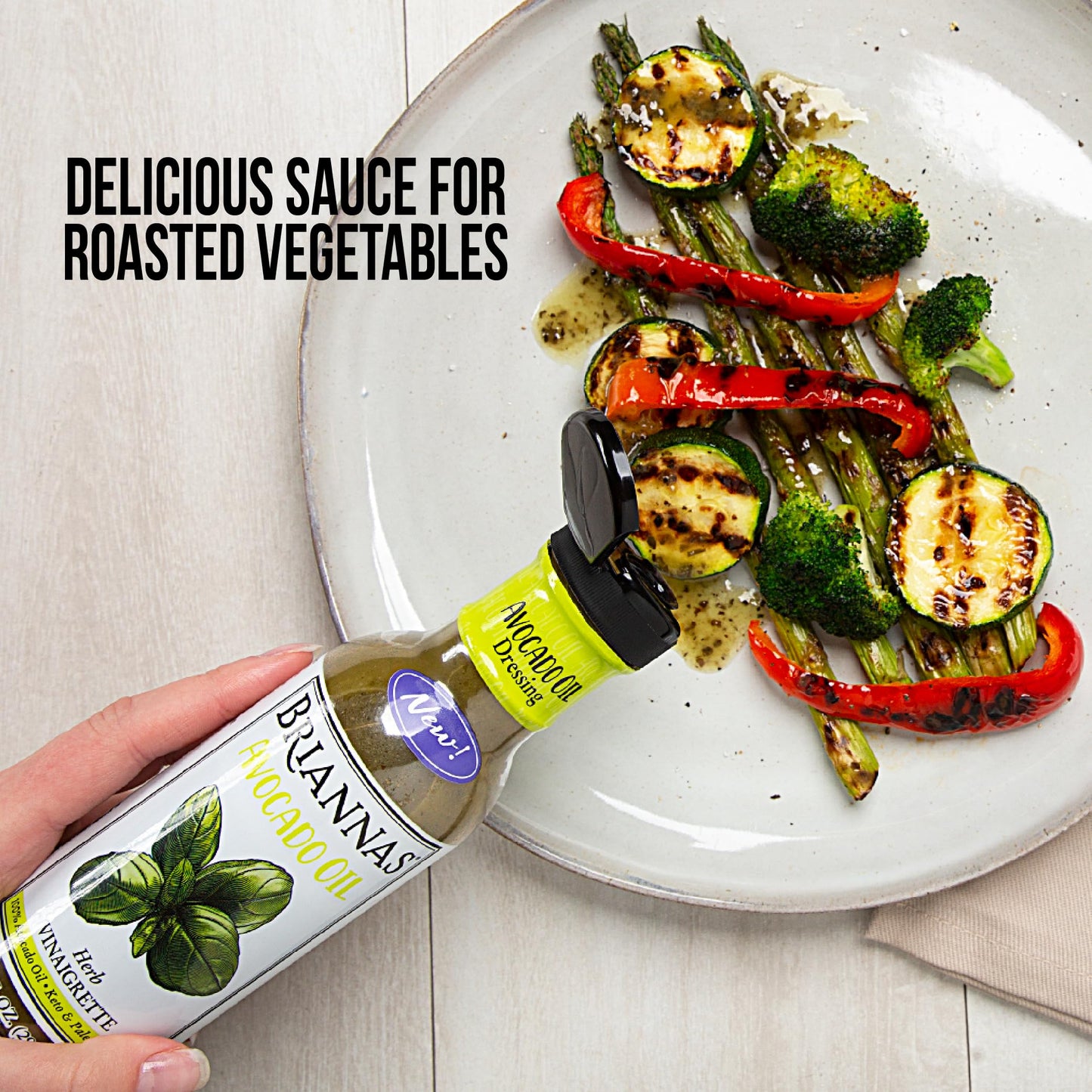 BRIANNAS - Avocado Oil Herb Vinaigrette Dressing - Nutrient Rich, Low Sodium, Keto & Paleo Friendly Salad Dressing made with 100% Avocado Oil - 10 oz