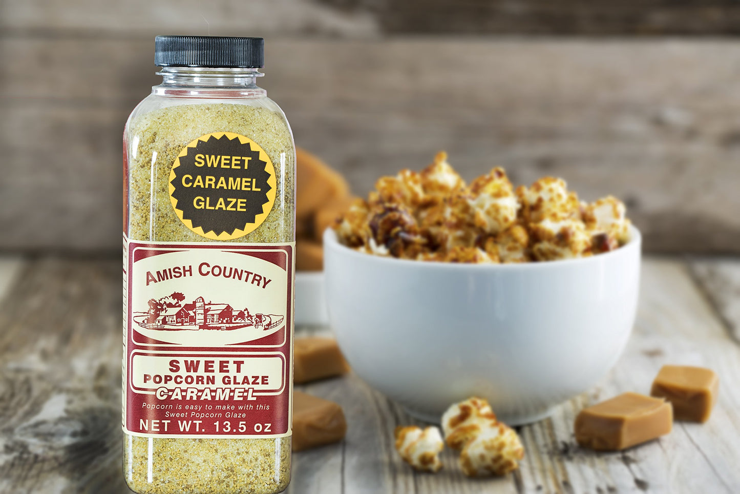Amish Country Popcorn | Sweet Caramel Glaze - 15 oz | Old Fashioned, Non-GMO