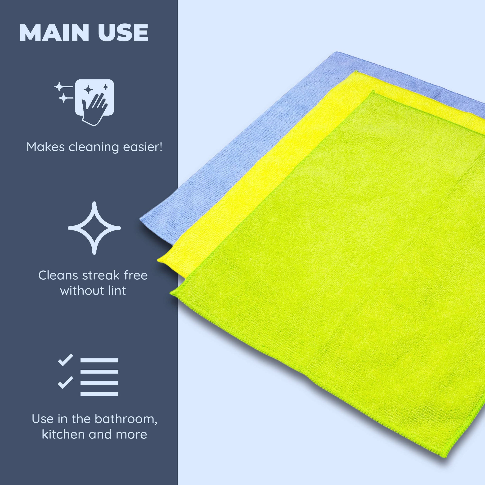 Jacent Microfiber Cleaning Cloths 3Ct, 3 CT