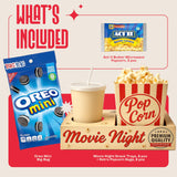 Movie Night Supplies: Candy Variety Pack - Movie Gift Basket Includes Theatre Candy Assortment, Snack Trays, Popcorn Buckets - Date Night Kit