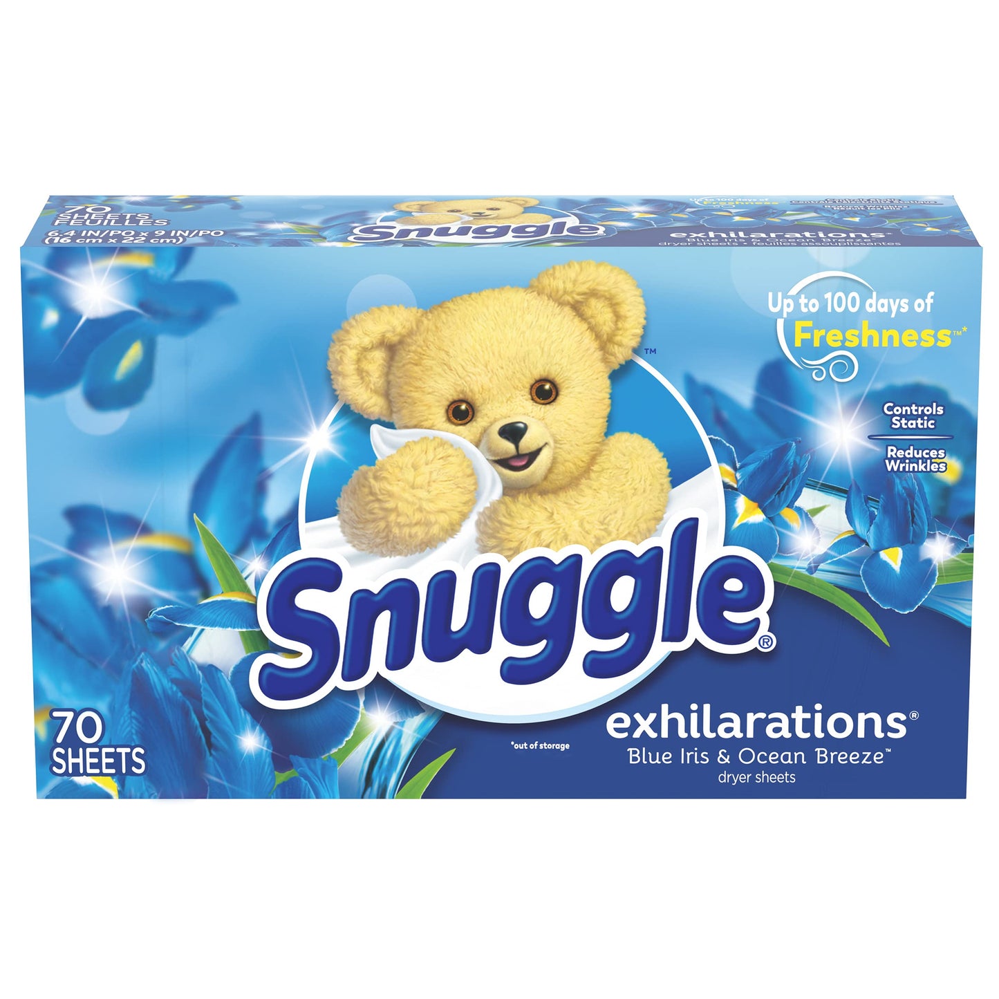 Snuggle Fabric Softener Dryer Sheets, Blue Iris & Ocean Breeze, 70 Count