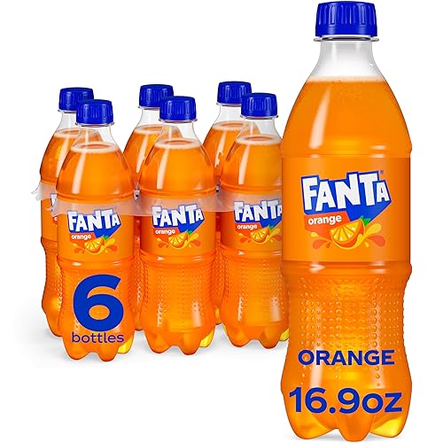 Fanta Orange Soda Soft Drink Bottles, 16.9 fl oz, 6 Pack