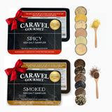 Smoked & Spicy Sea Salt Sampler Collection - 12-Flavor Cooking Salts Bundle in 0.5 oz Reusable Tin Each - Smoky & Spicy Finishing Salt Variety Pack
