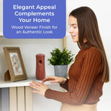Automatic Air Freshener Spray Dispenser: Automatic Spray Dispenser with Elegant Wood Design for Commercial or Home Use (1-Pack), Battery Powered Free