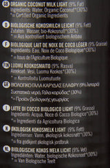 Biona Coconut Milk - Light 9% fat Organic 400ml-4 Pack