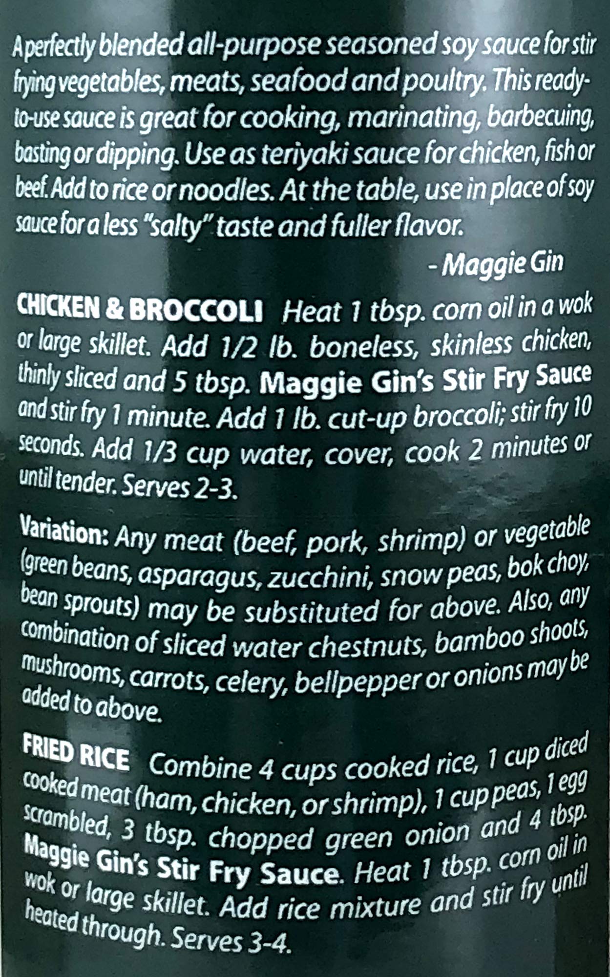 Traditional Stir Fry Sauce | All-Natural | Low Sodium Marinade | 6 x 13 oz. bottles by Maggie Gin