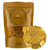 Gold Chocolate Coins 1lb, Approx 80 Pieces, of Premium Milk Chocolate Gold Coins, Ideal Coin Candy for Gift Baskets, and Holiday Celebrations