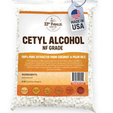 Cetyl Alcohol NF Grade (8 oz) 100% Pure Extracted from Coconut & Palm Oils. Premium Granules Cetyl Alcohol for Lotion Making, Creams, Scrubs