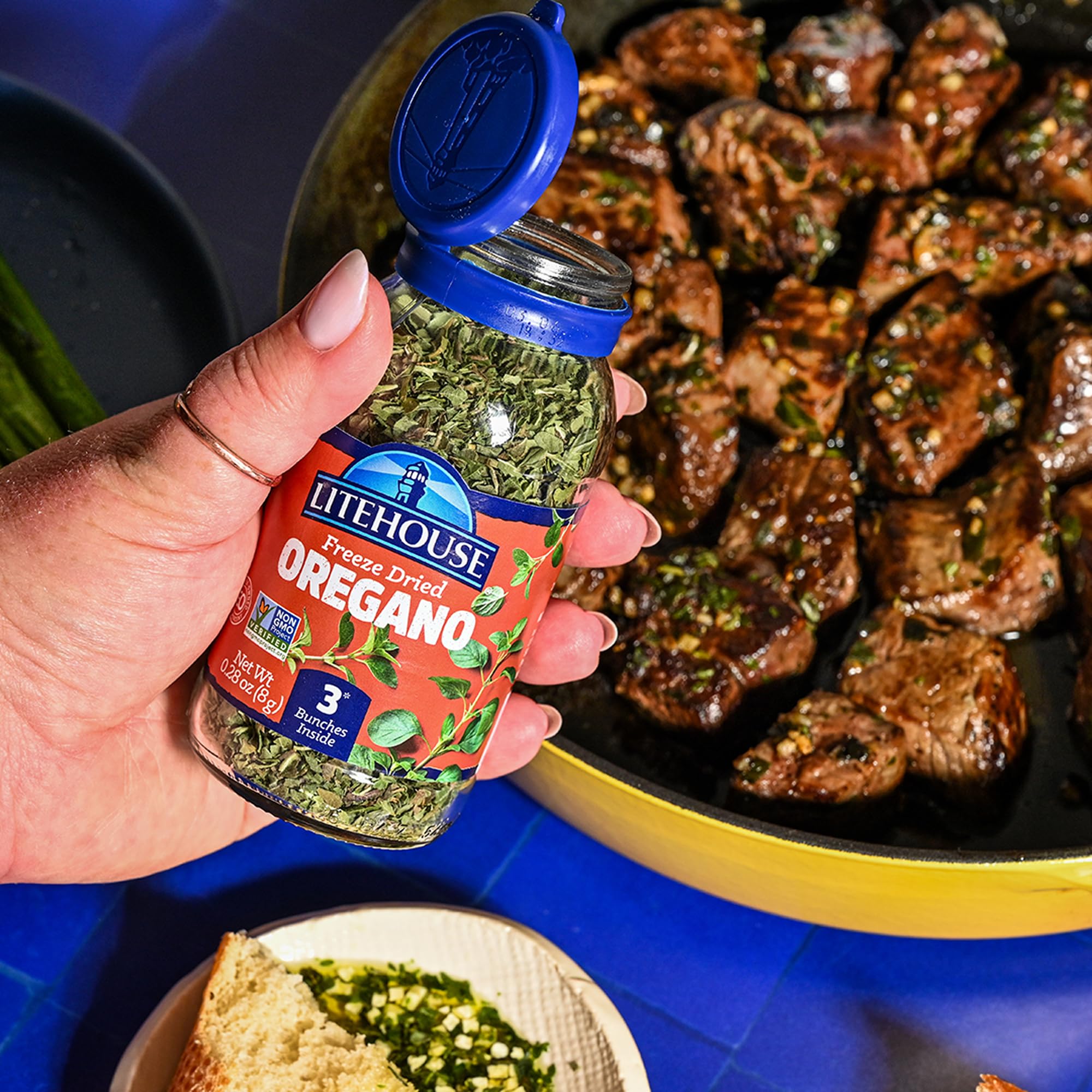 Litehouse Freeze Dried Oregano - Substitute for Fresh Oregano, Gluten Free, Vegetarian, Keto, Non-GMO, No Refrigeration Required, Seasonings