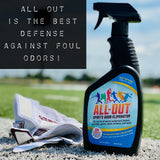 All-Out Sports Odor Eliminator Spray & Deodorizer | Perfect for Smelly Gloves, Hat, Bags, Helmets, Jerseys, Pads, Gear, Shoe & All Other Odors.| Best