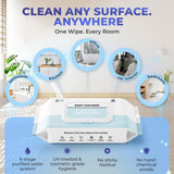 EASY TAP MOP Baking Soda Cleaning Wipes - Wet Floor Mopping Replacement Pad Refills Compatible with Swiffer Sweeper Mop - Larger & Thicker Disposable