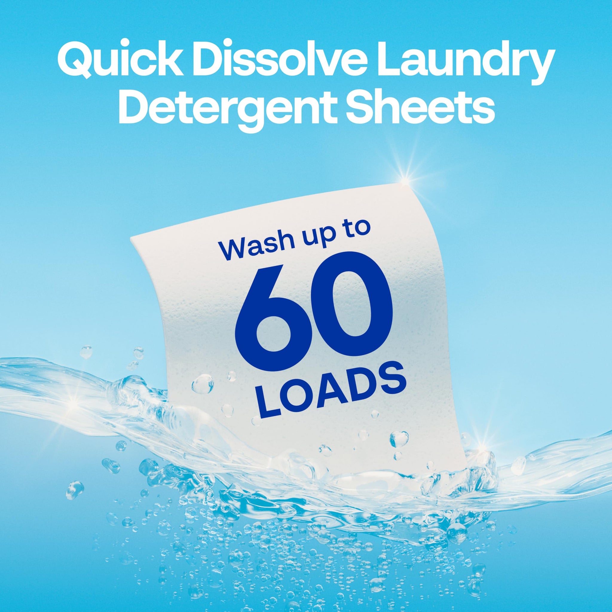 Earth Breeze Laundry Detergent Sheets Fragrance-Free - 60 Loads Eco Liquidless Soap - Travel-Friendly for Hot & Cold Cycles, Tackles Tough Stains