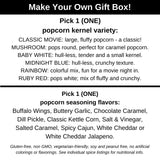 Personalized Gift for Movie Night | Gluten-Free Snack and Custom Set | Popcorn Kernels + Seasoning + Microwavable Popper and Black Box from Dell Cove