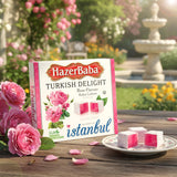 HazerBaba Turkish Delight Candy Rose Flavor, 8.8 Oz (Pack of 1), Lokum