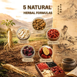 American Ginseng Five Treasures Tea, Kidney Tea Formula with Organic Wolfberry & Mulberry, Traditional Five Treasures Herbal Tea for Men & Women, Six