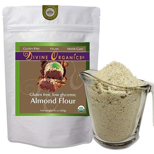 16 oz Organic Almond Flour Powdered Gluten Free Low Glycemic Non-GMO by Divine Organics