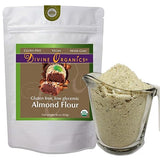 16 oz Organic Almond Flour Powdered Gluten Free Low Glycemic Non-GMO by Divine Organics