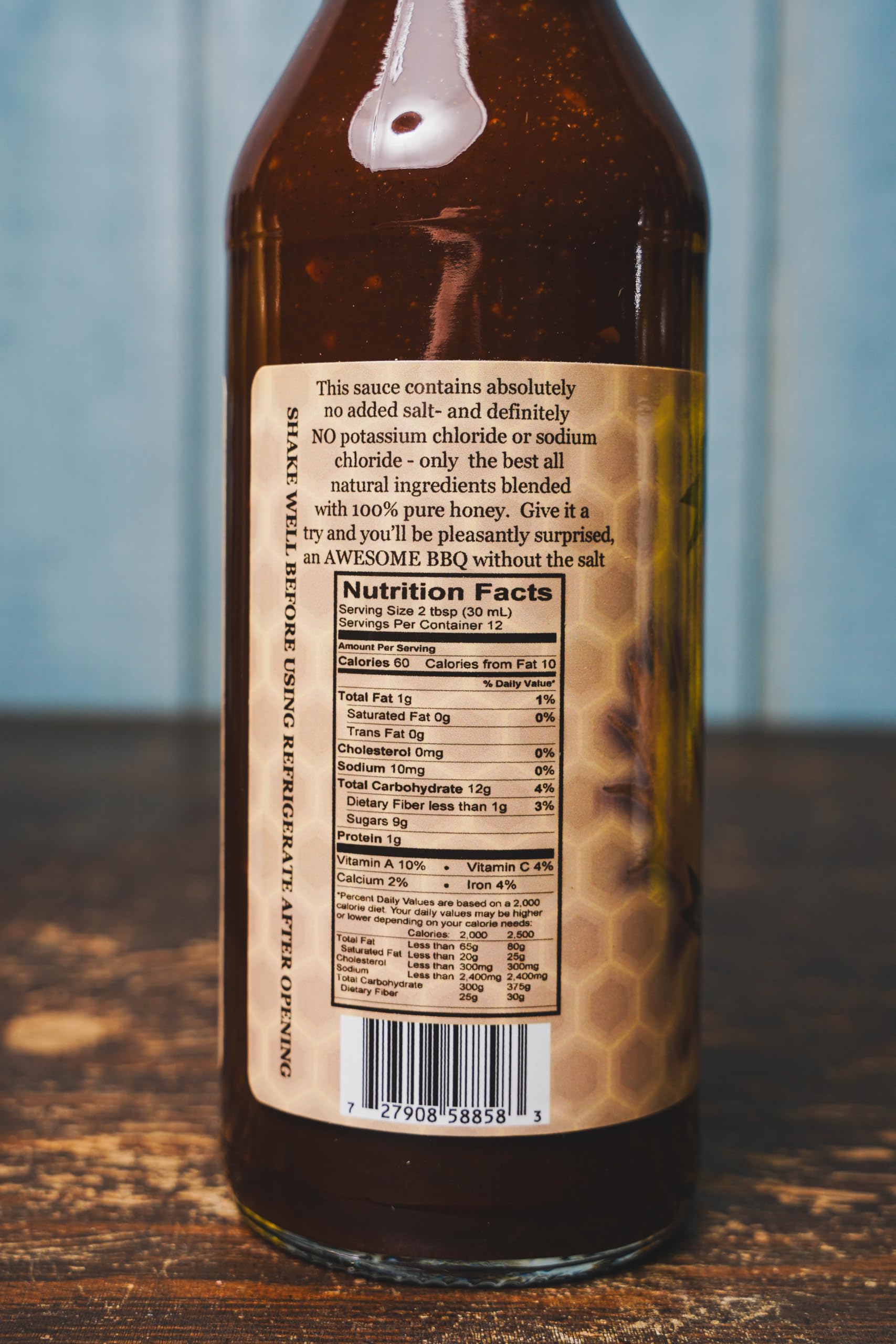 Beast Feast Maine Smoked Honey BBQ/Grilling Sauce, No Added Salt, All Natural Ingredients, Made with Pure Honey, Non GMO, No Corn Syrup, Gluten Free