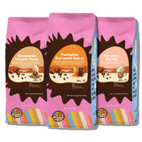 Crazy Cups Flavored Ground Coffee Variety Pack, Includes Cinnamon French Toast, Caramel Vanilla, Pumpkin Caramel Spice, in 10 oz Bags, For Brewing