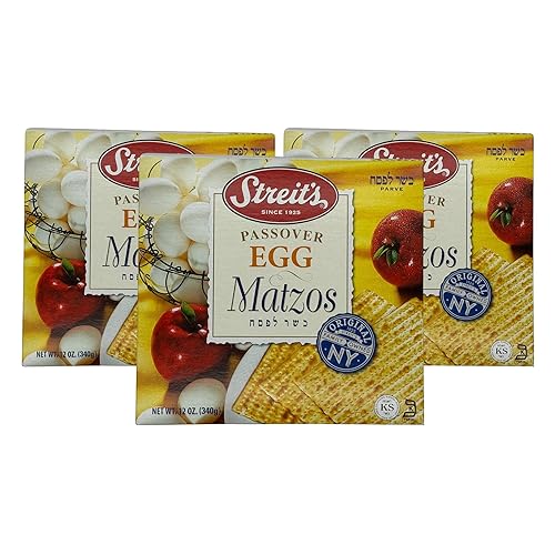 Streit's Passover Egg Matzo - Thin & Crispy, Kosher Certified, Family Owned, Pair with Soups, Spreads & Salads, Made in USA (12oz, Pack of 3)