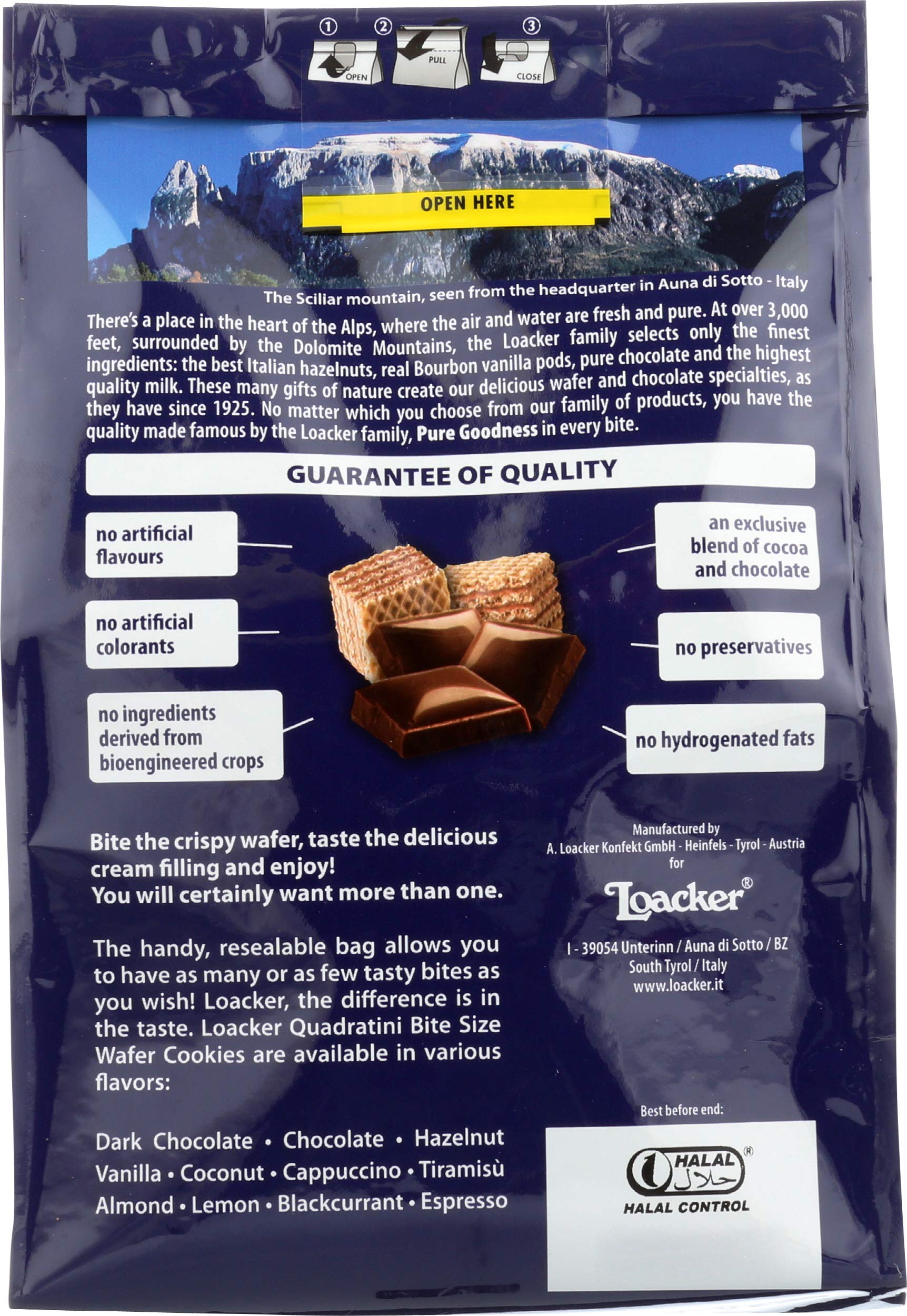 Quadratini Chocolate Wafer Cookies 8.82 Ounces (Case of 8)