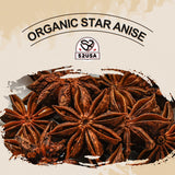 52USA Organic Star Anise, 16 Ounce (Pack of 1), NON-GMO Verified Chinese Star Anise Whole, Dried Star Anise Pods for Tea and baking