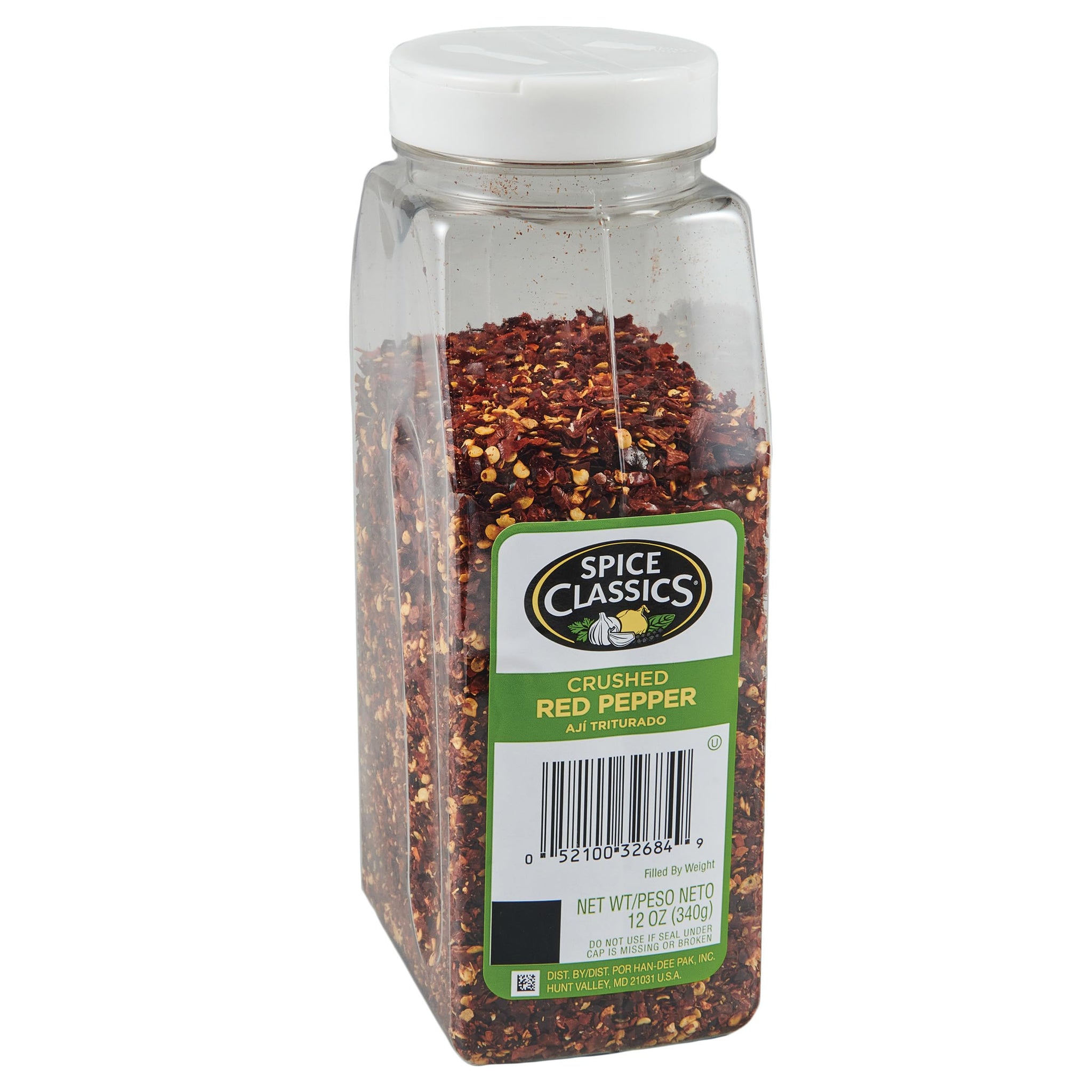 Spice Classics Crushed Red Pepper, 12 oz - One 12 Ounce Container of Dried and Crushed Red Chili Pepper Flakes Great for Pizza, Chowder, Seafood,