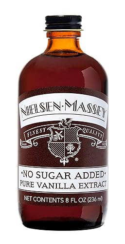 Nielsen-Massey No Sugar Added Pure Vanilla Extract for Baking and Cooking, 8 Ounce Bottle